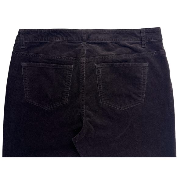 Chaps Denim Corduroy Pants Women 14 Brown Stretch Mid-Rise Classic Preppy - Picture 5 of 10